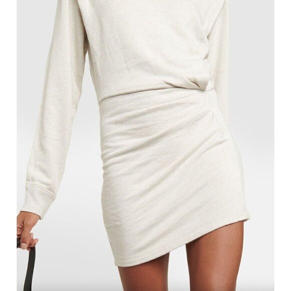 Etoile Isabel Marant Michaela Jersey Mini Dress Ecru Womens Size FR 42 US 10 - Picture 4 of 15